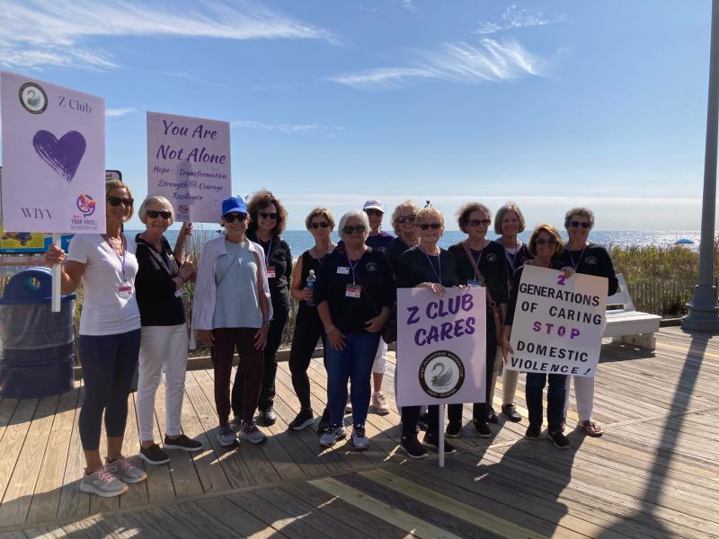GFWC Zwaanendael Women’s Club members marching in the What Is Your Voice 2024 Butterfly Bolt are (l-r) Barb Werbeck, Dianne Stevens, Penelope Moreland-Gunn, Deb Cebula, Sandra Abell, Maureen Keeney, Lynn Barberi, President Joyce Skrobot, Mary Anne Rocks, Terry Yates, Mary Yonych, Cindy DeEmedio and Kathy Cochran. SUBMITTED PHOTO
